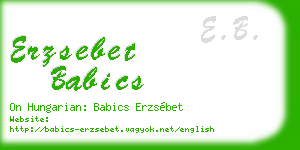 erzsebet babics business card